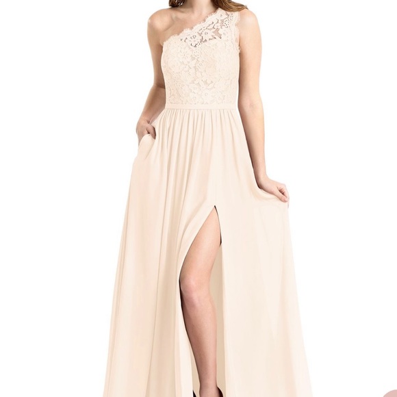 Azazie Demi Bridesmaid Dress - Rose Petal (VERY pale pink, almost cream/blush.) - Picture 1 of 10